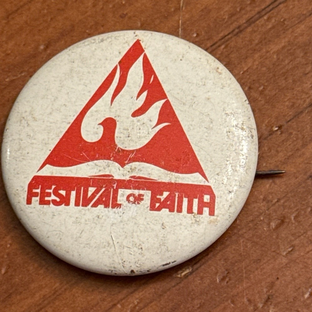 Festival Of Faith Church Vintage‎ Pinback Button Pin Round Circle